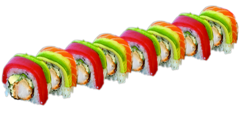 Regenboog roll (4st of 8st)